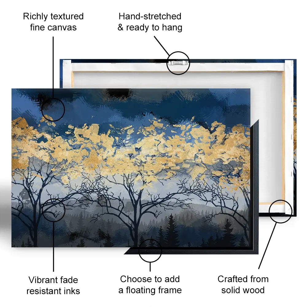 Golden Trees Oversized Canvas Print Golden Trees Oversized Canvas Print wall art product FLOWER 3D / Shutterstock