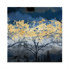 Golden Trees Square Canvas Print Golden Trees Square Canvas Print wall art product FLOWER 3D / Shutterstock