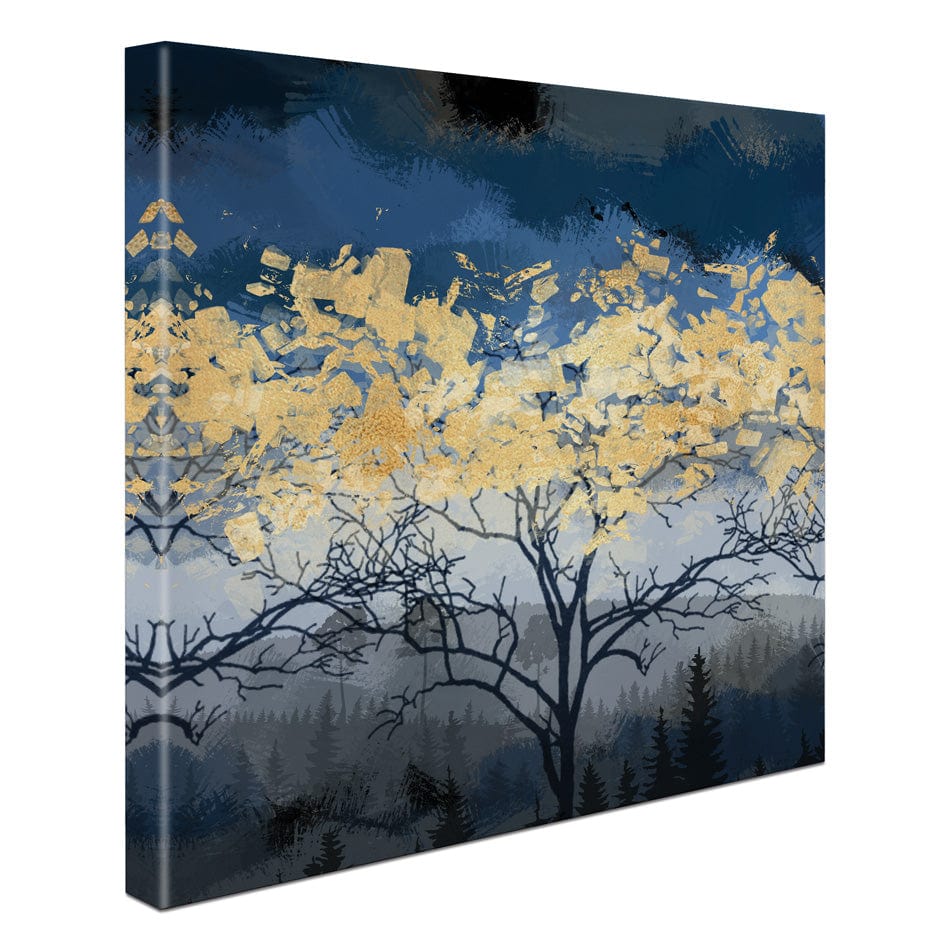 Golden Trees Square Canvas Print wall art product FLOWER 3D / Shutterstock