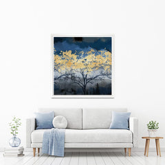 Golden Trees Square Canvas Print wall art product FLOWER 3D / Shutterstock