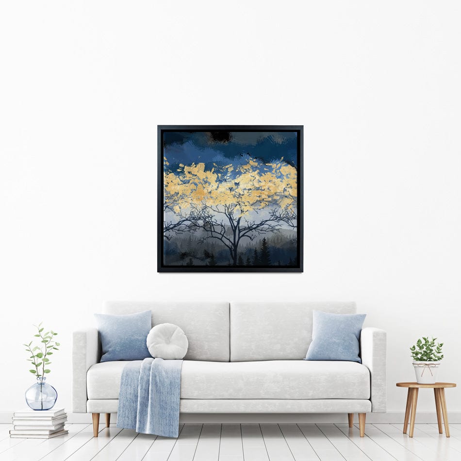 Golden Trees Square Canvas Print wall art product FLOWER 3D / Shutterstock