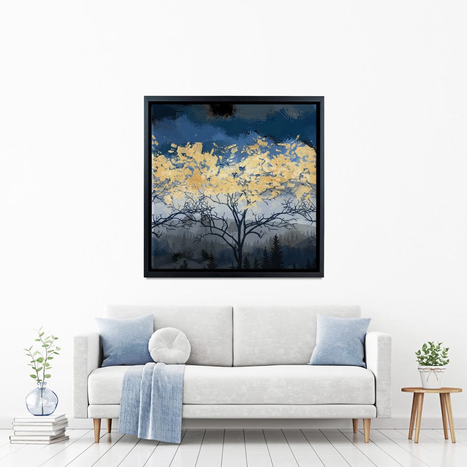 Golden Trees Square Canvas Print wall art product FLOWER 3D / Shutterstock