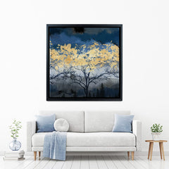 Golden Trees Square Canvas Print wall art product FLOWER 3D / Shutterstock