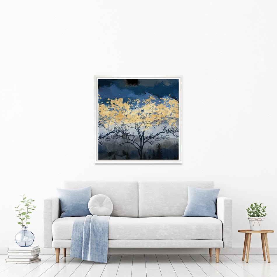Golden Trees Square Canvas Print wall art product FLOWER 3D / Shutterstock