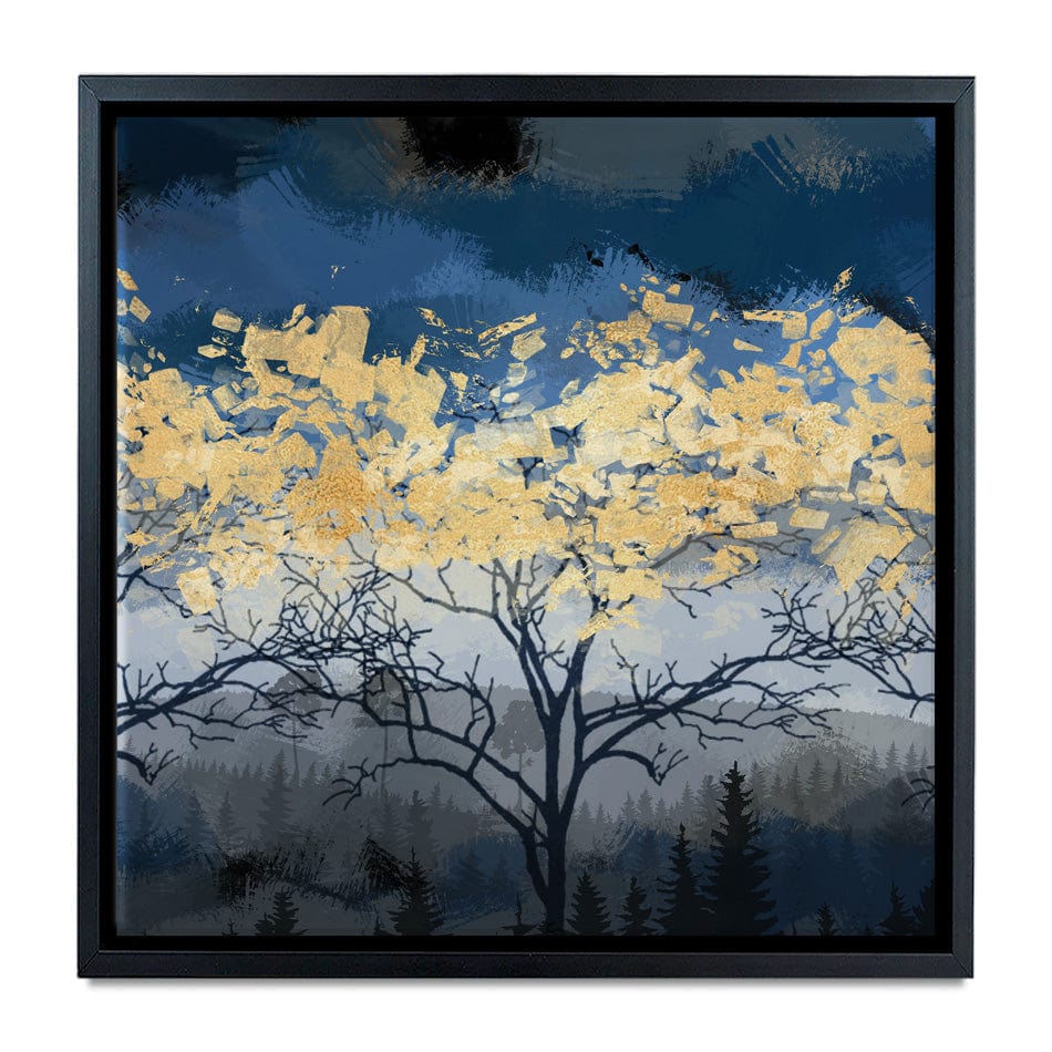 Golden Trees Square Canvas Print wall art product FLOWER 3D / Shutterstock