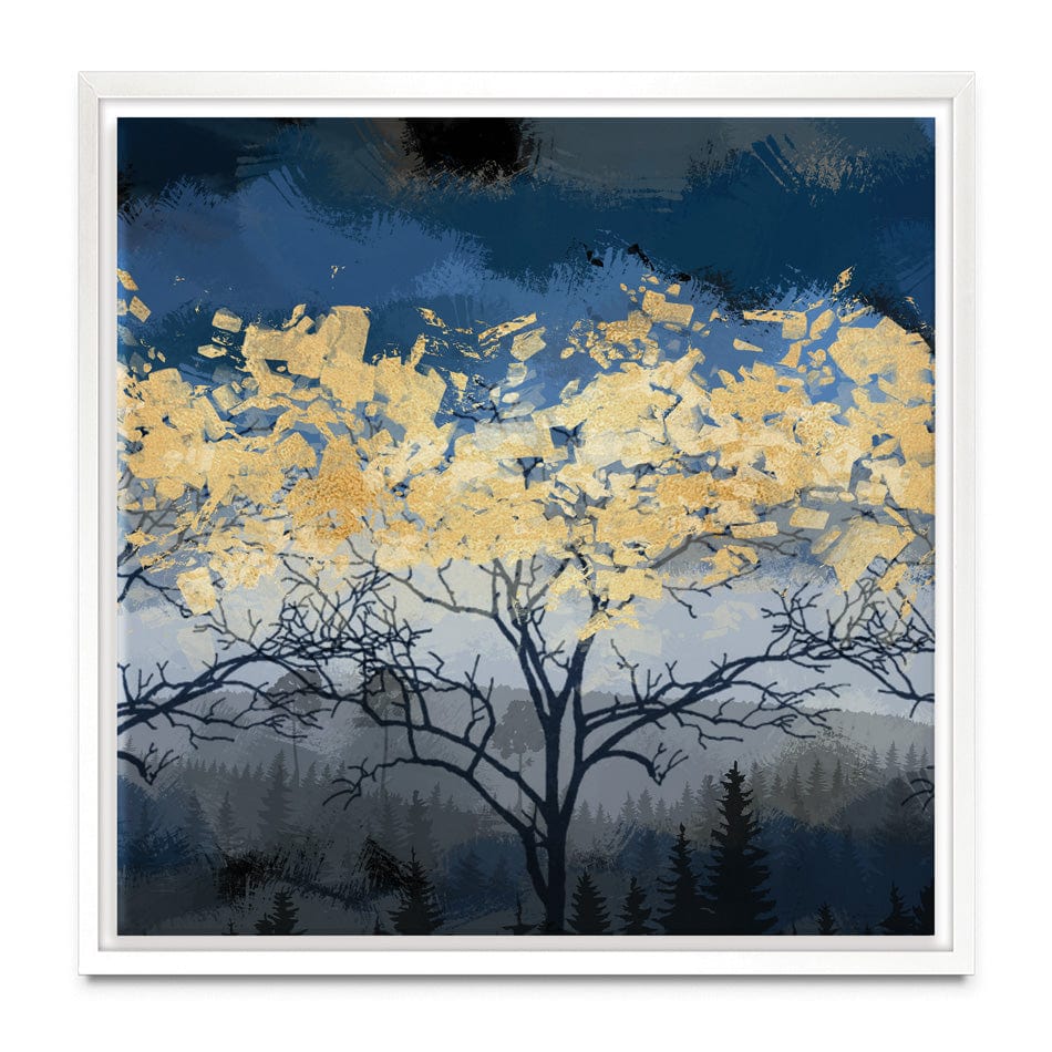 Golden Trees Square Canvas Print wall art product FLOWER 3D / Shutterstock