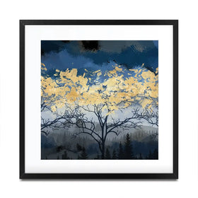 Golden Trees Square Framed Art Print Golden Trees Square Framed Art Print wall art product FLOWER 3D / Shutterstock