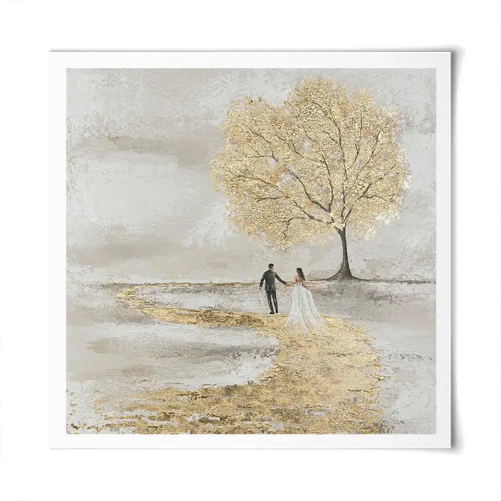 Golden Vows Square Art Print Golden Vows Square Art Print wall art product Isabella Karolewicz