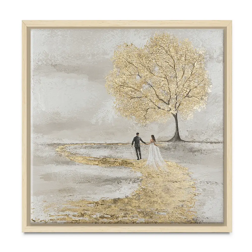Golden Vows Square Canvas Print Golden Vows Square Canvas Print wall art product Isabella Karolewicz