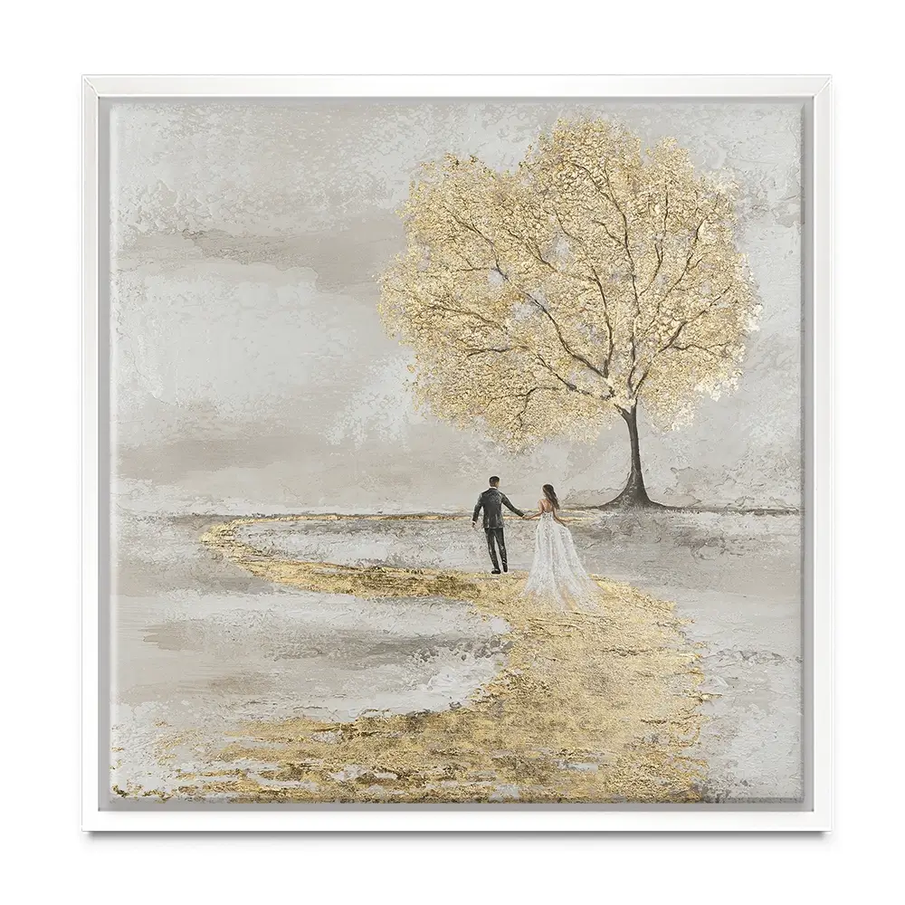 Golden Vows Square Canvas Print Golden Vows Square Canvas Print wall art product Isabella Karolewicz