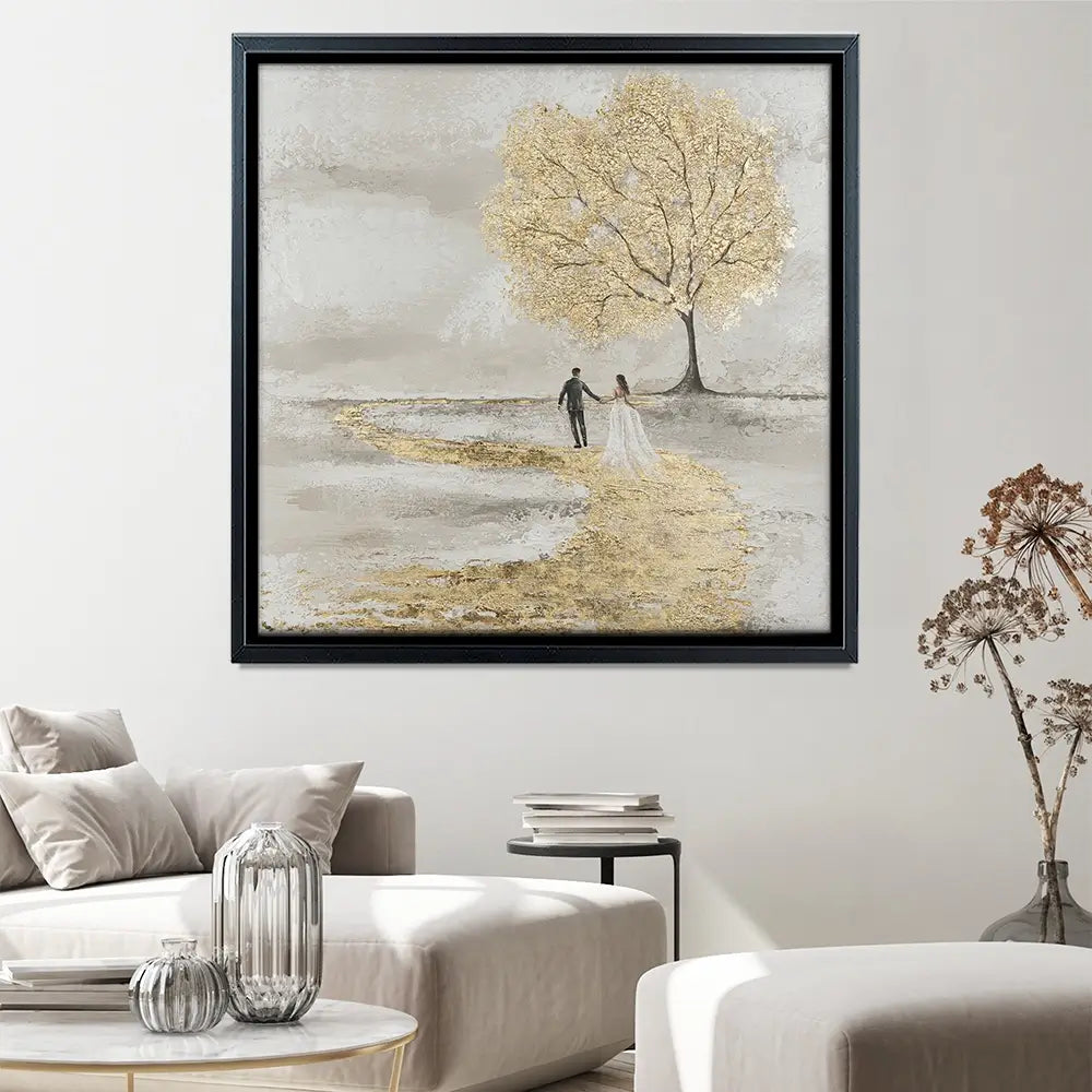 Golden Vows Square Canvas Print Golden Vows Square Canvas Print wall art product Isabella Karolewicz