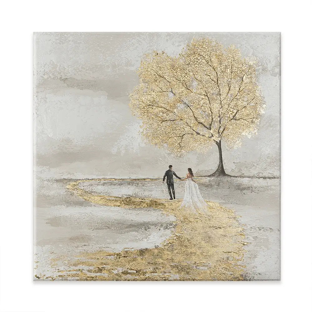 Golden Vows Square Canvas Print Golden Vows Square Canvas Print wall art product Isabella Karolewicz