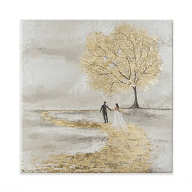 Golden Vows Square Canvas Print Golden Vows Square Canvas Print wall art product Isabella Karolewicz