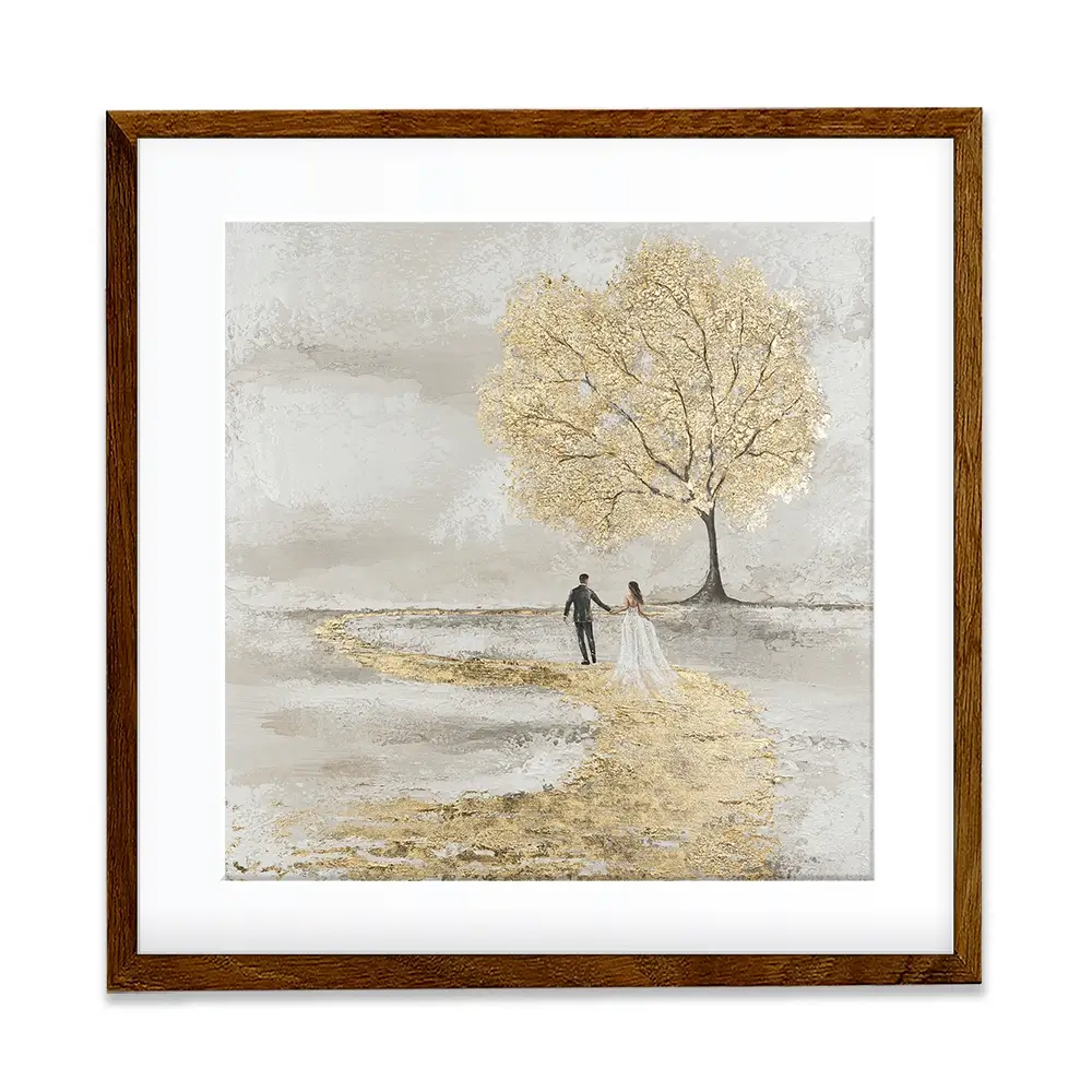 Golden Vows Square Framed Art Print Golden Vows Square Framed Art Print wall art product Isabella Karolewicz