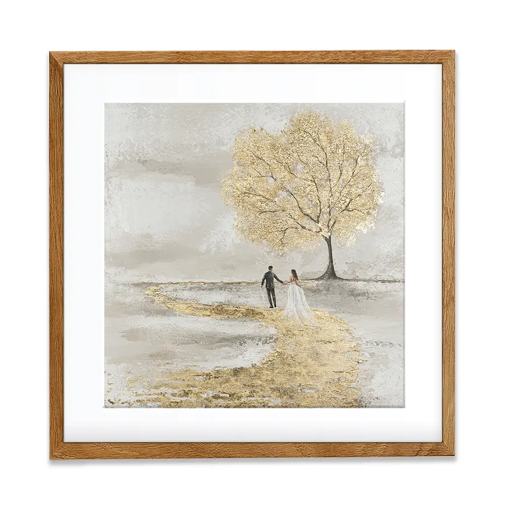 Golden Vows Square Framed Art Print Golden Vows Square Framed Art Print wall art product Isabella Karolewicz