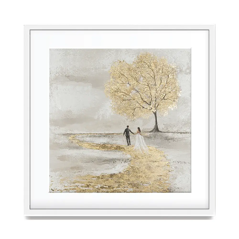 Golden Vows Square Framed Art Print Golden Vows Square Framed Art Print wall art product Isabella Karolewicz