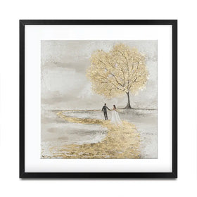 Golden Vows Square Framed Art Print Golden Vows Square Framed Art Print wall art product Isabella Karolewicz