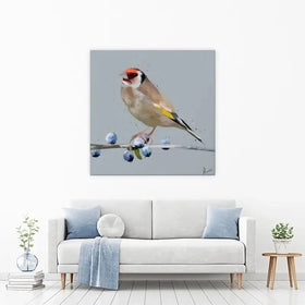Goldfinch And Berries Canvas Print Goldfinch And Berries Canvas Print wall art product Aimee Linzi