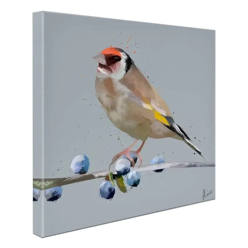 Goldfinch And Berries Canvas Print Goldfinch And Berries Canvas Print wall art product Aimee Linzi