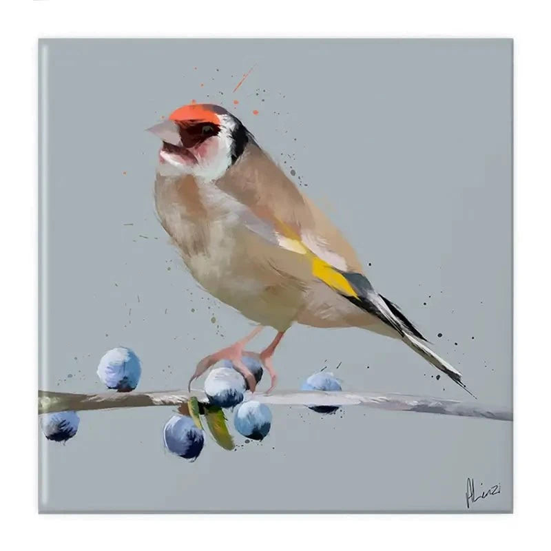 Goldfinch And Berries Canvas Print Goldfinch And Berries Canvas Print wall art product Aimee Linzi