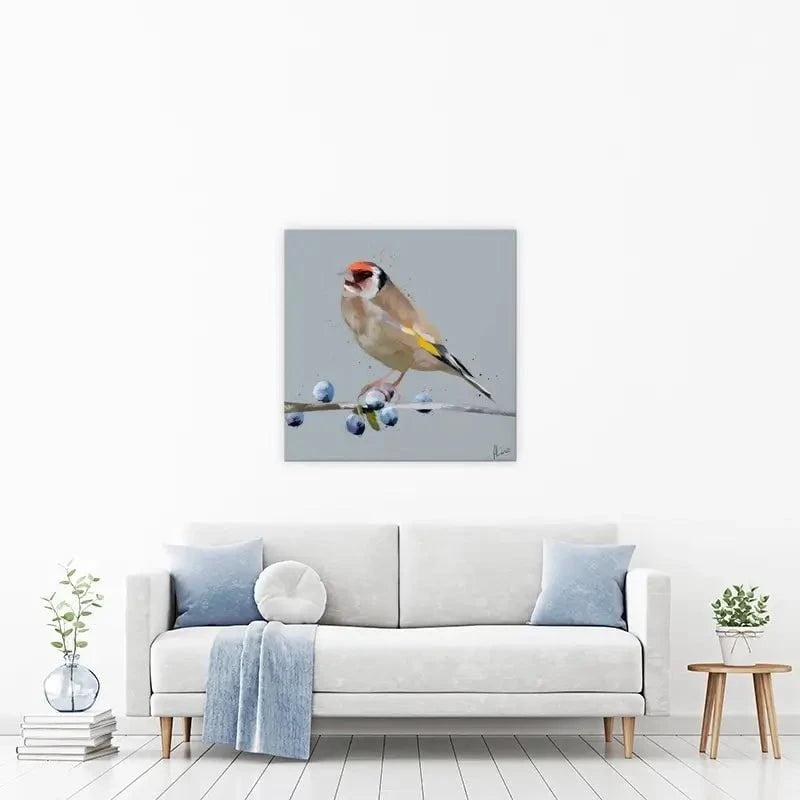 Goldfinch And Berries Canvas Print Goldfinch And Berries Canvas Print wall art product Aimee Linzi