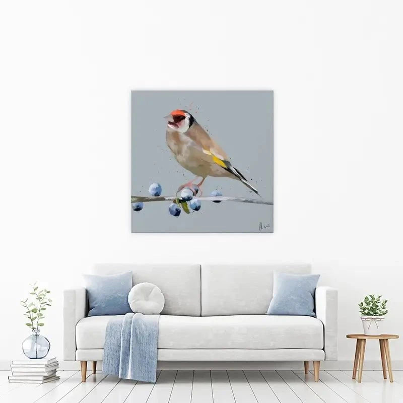 Goldfinch And Berries Canvas Print Goldfinch And Berries Canvas Print wall art product Aimee Linzi