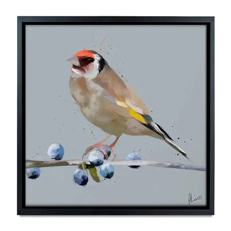 Goldfinch And Berries Canvas Print Goldfinch And Berries Canvas Print wall art product Aimee Linzi