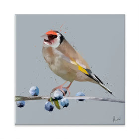 Goldfinch And Berries Canvas Print Goldfinch And Berries Canvas Print wall art product Aimee Linzi