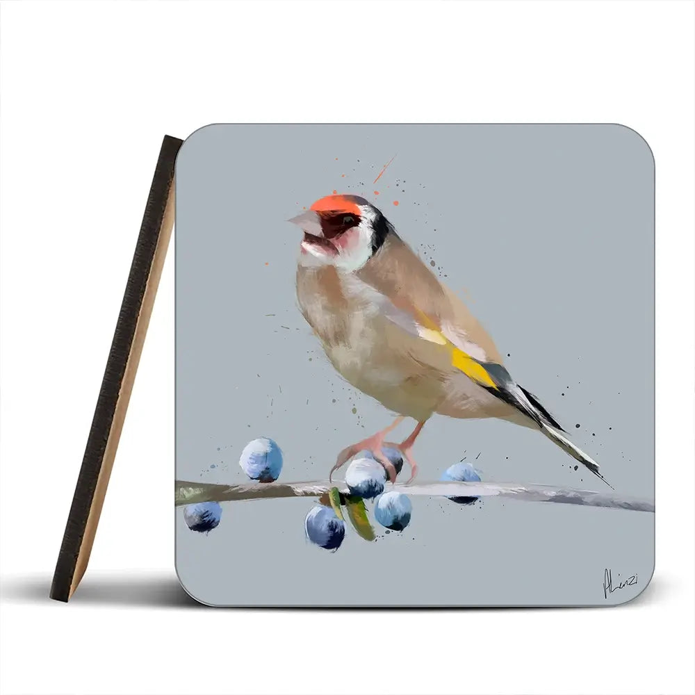 Goldfinch And Berries Coaster Set Goldfinch And Berries Coaster Set wall art product Aimee Linzi