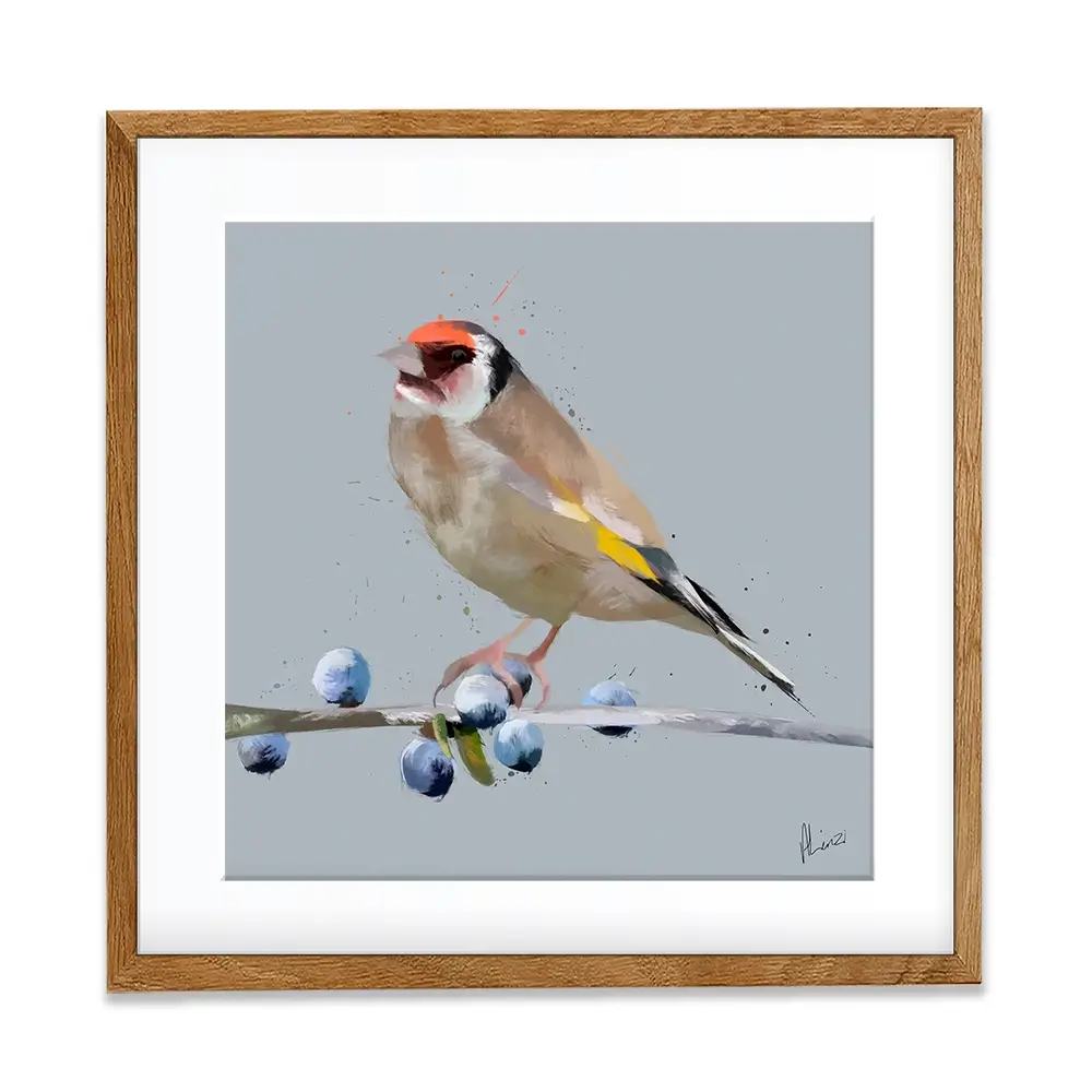 Goldfinch And Berries Framed Art Print Goldfinch And Berries Framed Art Print wall art product Aimee Linzi
