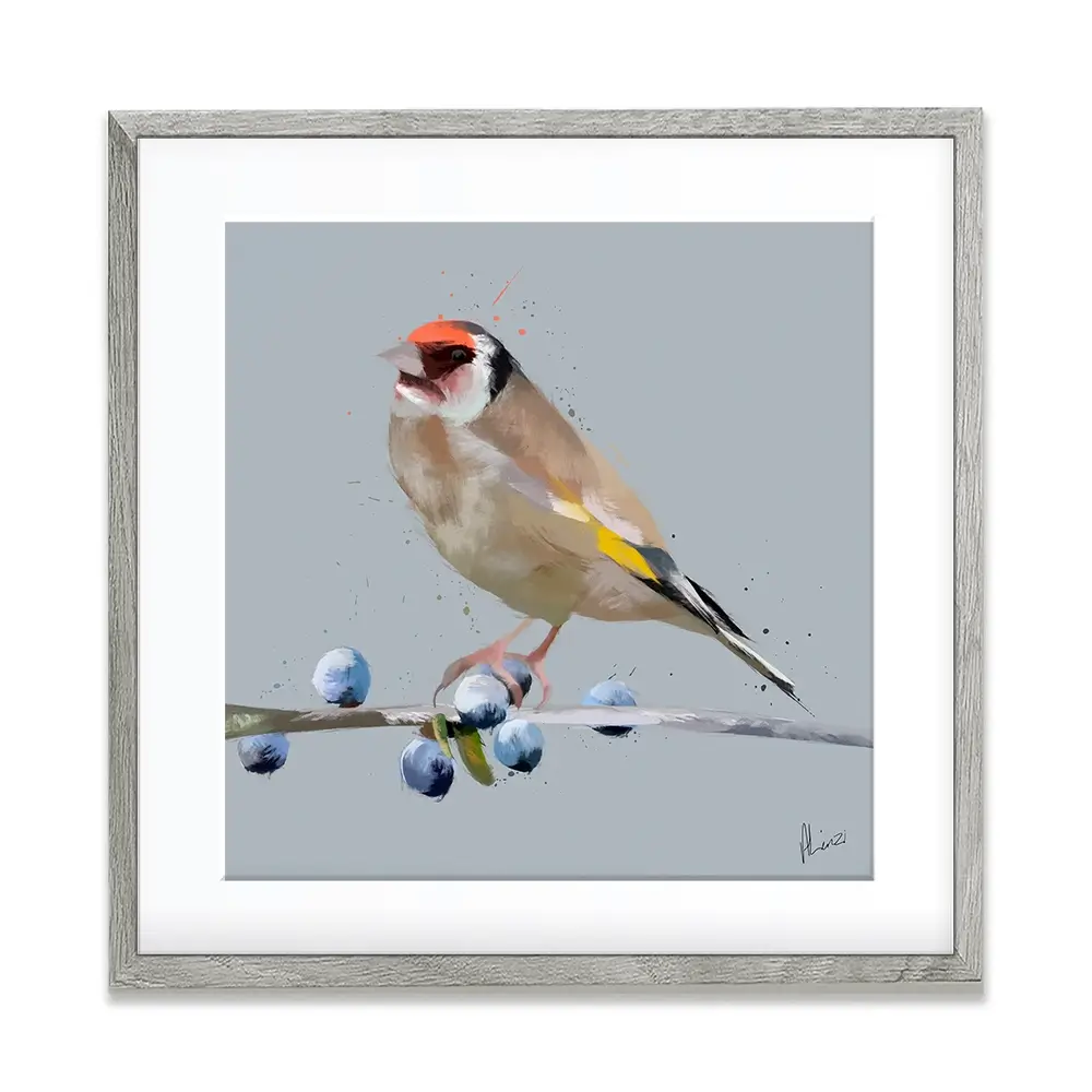 Goldfinch And Berries Framed Art Print Goldfinch And Berries Framed Art Print wall art product Aimee Linzi