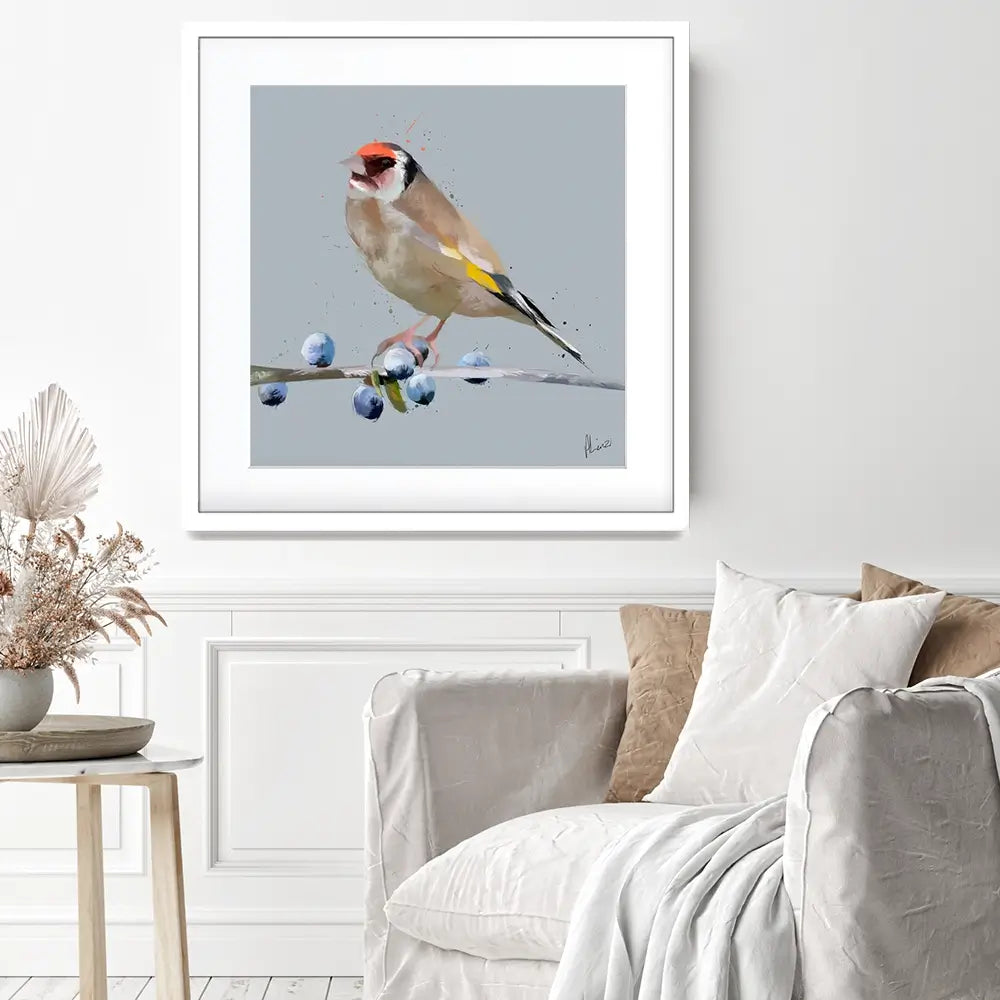 Goldfinch And Berries Framed Art Print Goldfinch And Berries Framed Art Print wall art product Aimee Linzi