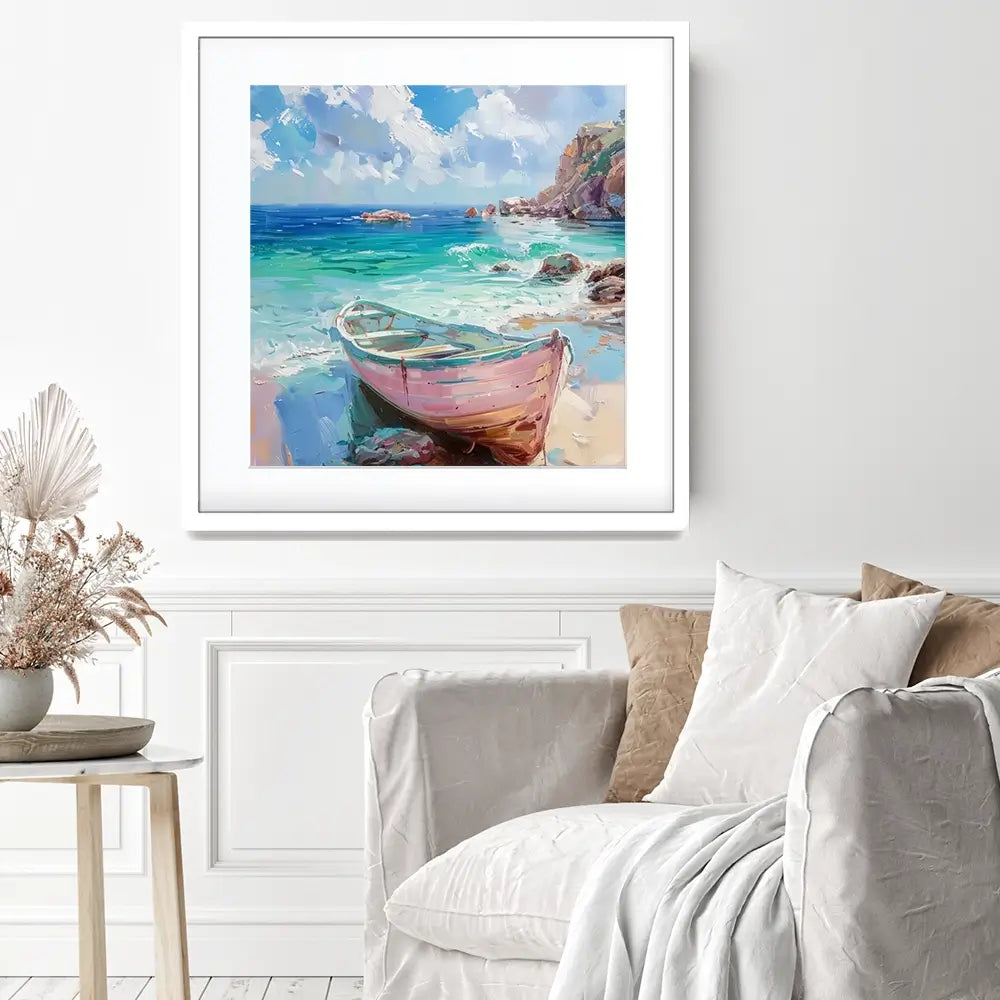 Gone Ashore Square Framed Art Print Gone Ashore Square Framed Art Print wall art product Art Print Shop