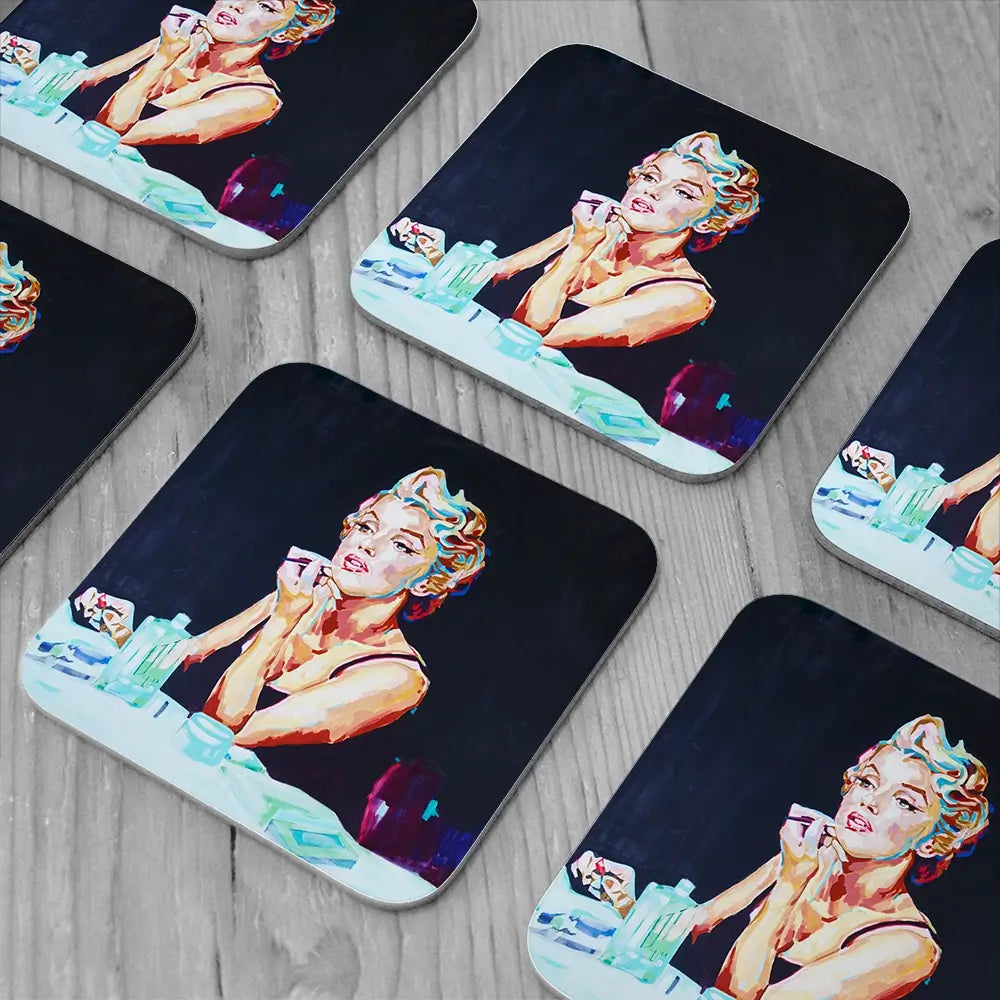 Goodbye Norma Jean Coaster Set Goodbye Norma Jean Coaster Set wall art product Juliet Stockton