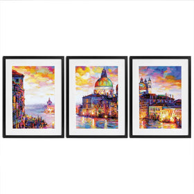Grand Canal Italy Framed Art Print Trio Grand Canal Italy Framed Art Print Trio wall art product Leon Devenice