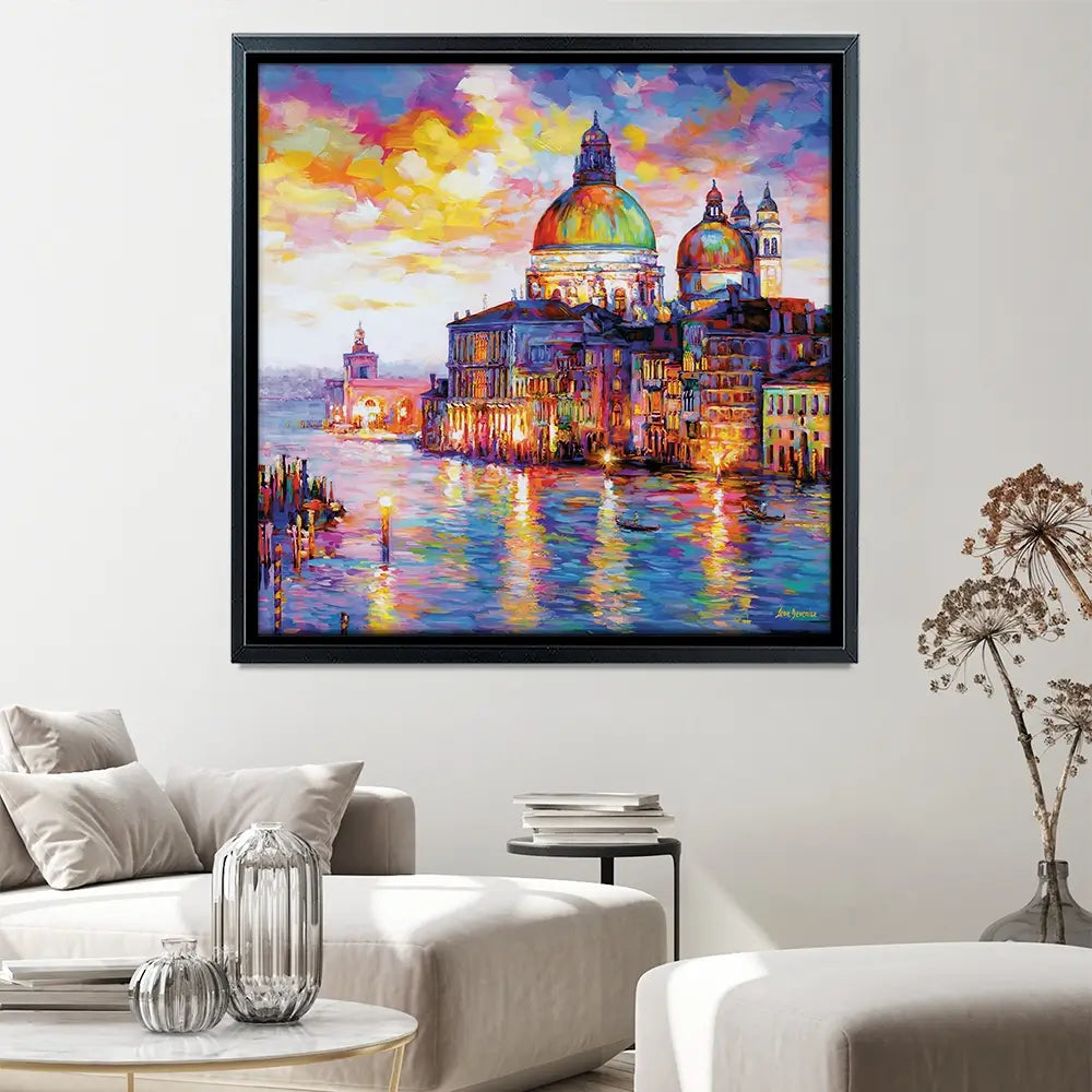 Grand Canal Italy Square Canvas Print Grand Canal Italy Square Canvas Print wall art product Leon Devenice