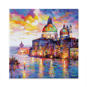 Grand Canal Italy Square Canvas Print Grand Canal Italy Square Canvas Print wall art product Leon Devenice