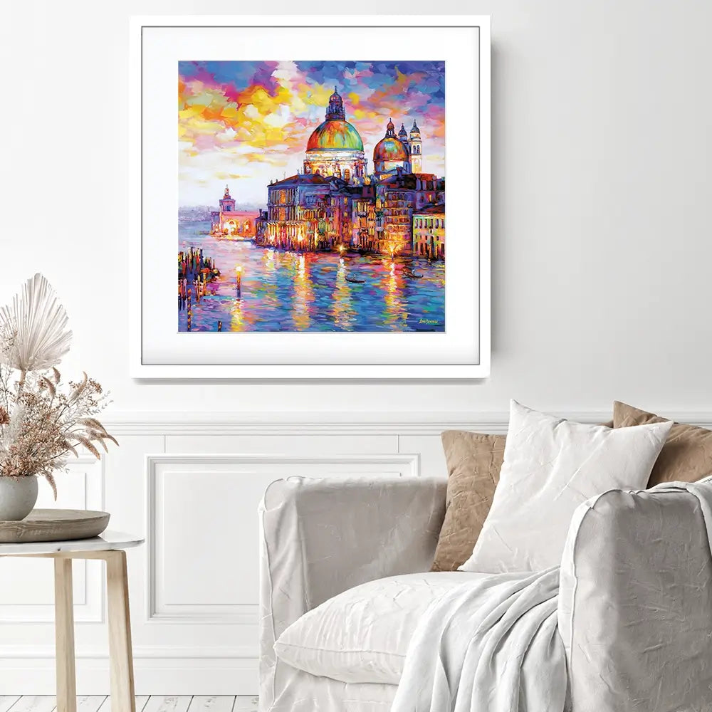 Grand Canal Italy Square Framed Art Print Grand Canal Italy Square Framed Art Print wall art product Leon Devenice