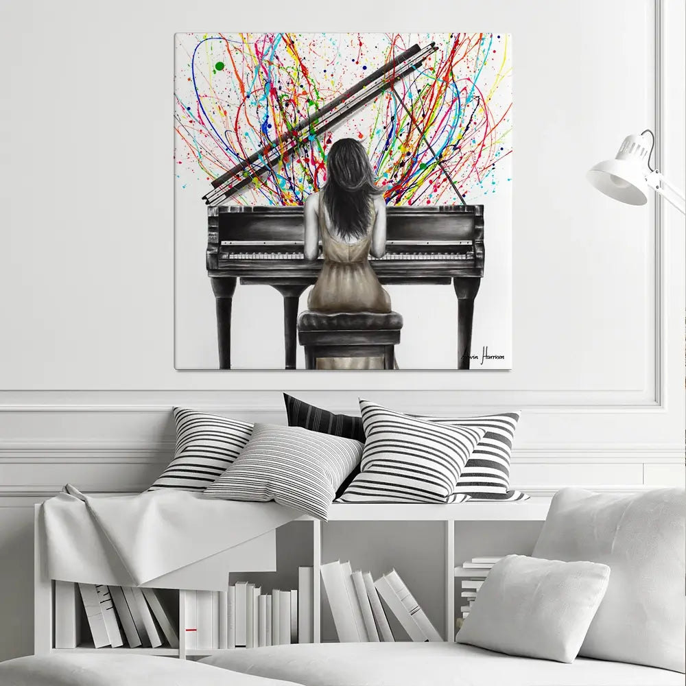 Grand Piano Solo Square Canvas Print Grand Piano Solo Square Canvas Print wall art product / Shutterstock