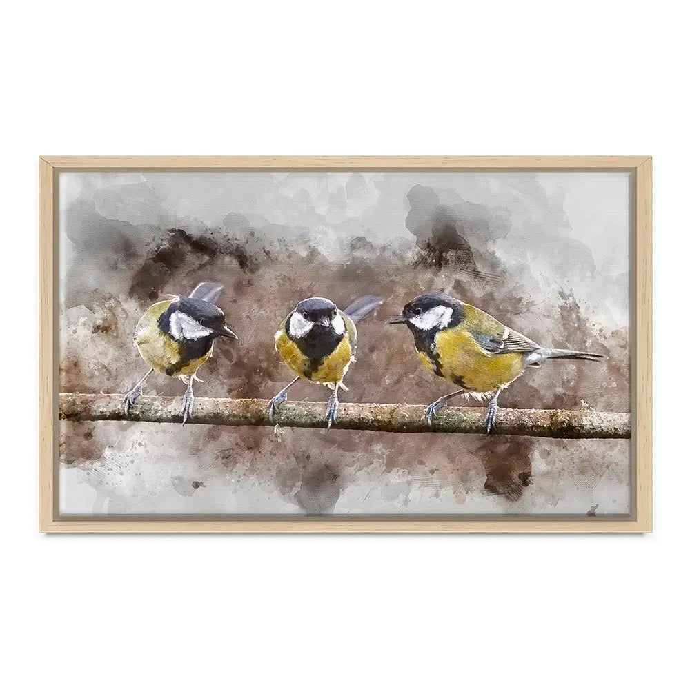 Great Tits Canvas Print Great Tits Canvas Print wall art product Matt Gibson / Shutterstock