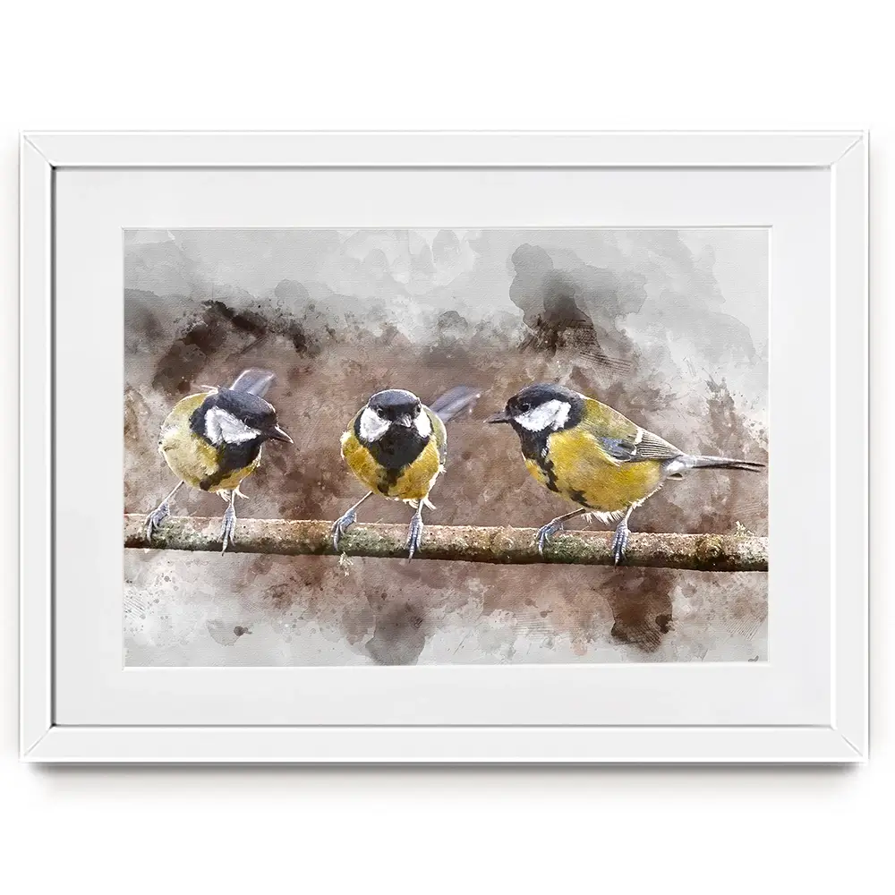 Great Tits Framed Art Print Great Tits Framed Art Print wall art product Matt Gibson / Shutterstock