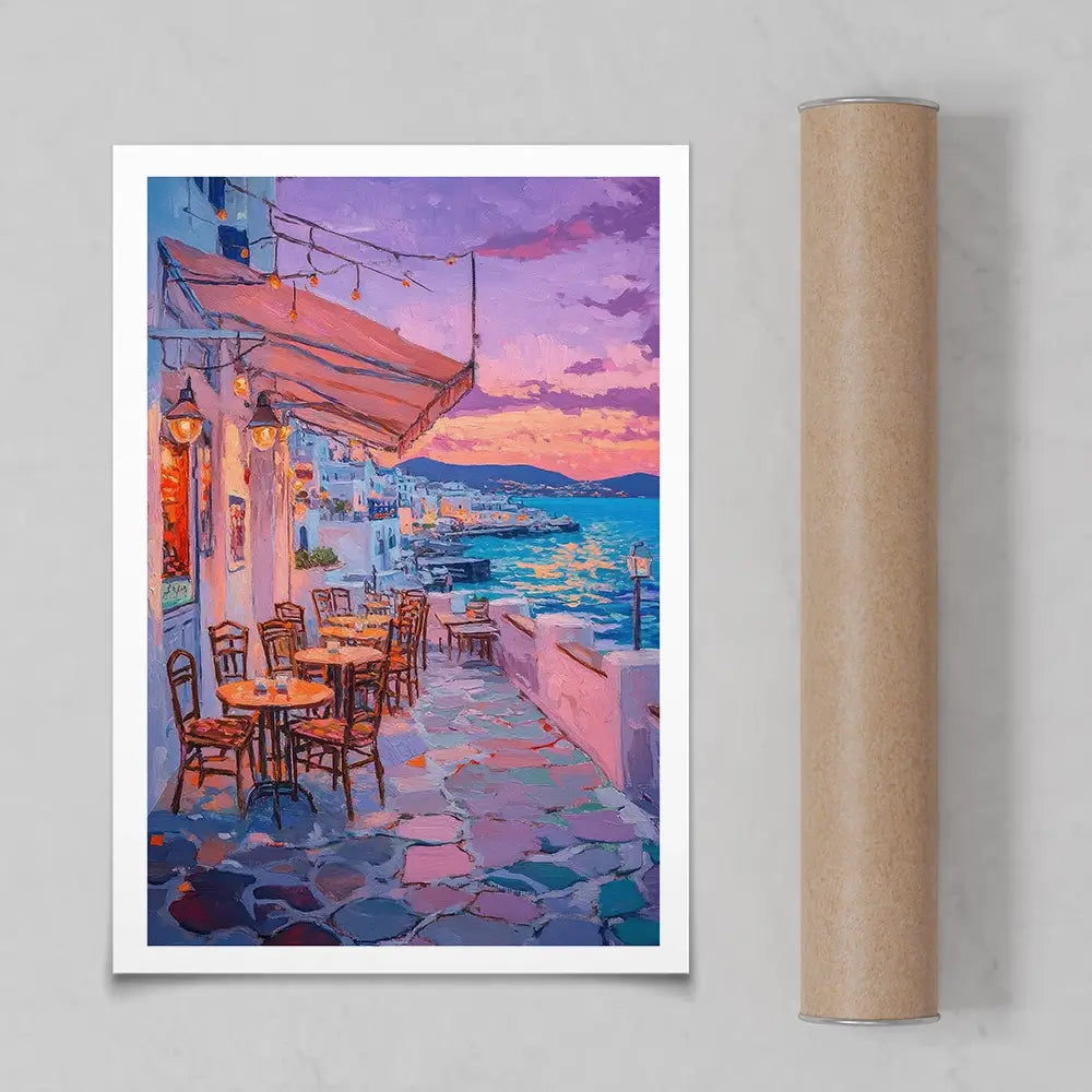 Greek Island Cafe Art Print Greek Island Cafe Art Print wall art product Tanya Ocean