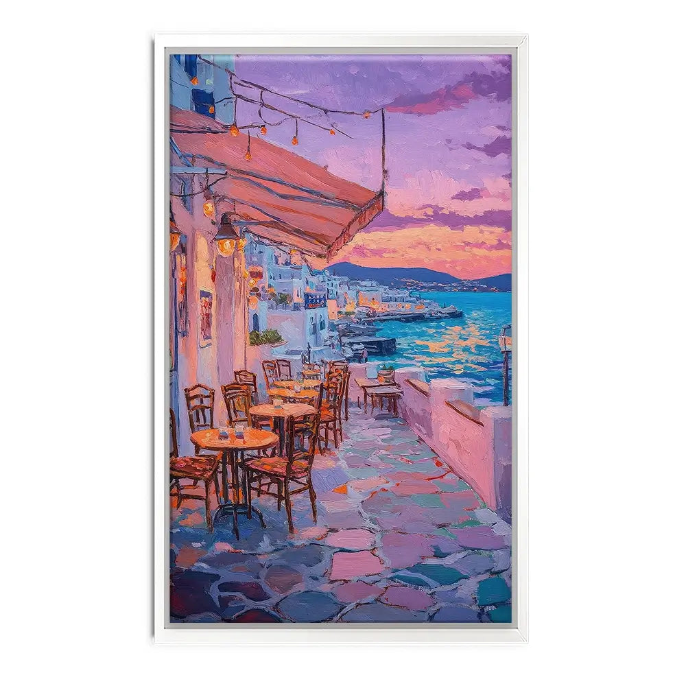 Greek Island Cafe Canvas Print Greek Island Cafe Canvas Print wall art product Tanya Ocean