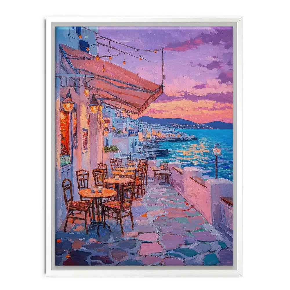 Greek Island Cafe Canvas Print Greek Island Cafe Canvas Print wall art product Tanya Ocean