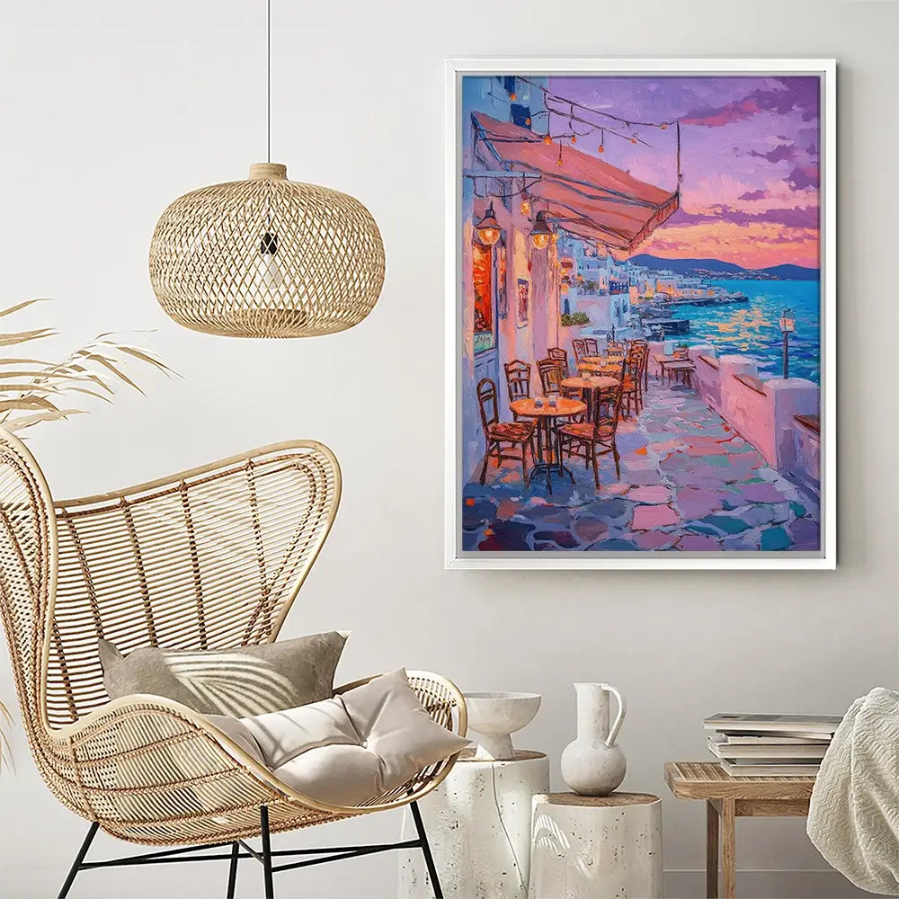 Greek Island Cafe Canvas Print Greek Island Cafe Canvas Print wall art product Tanya Ocean