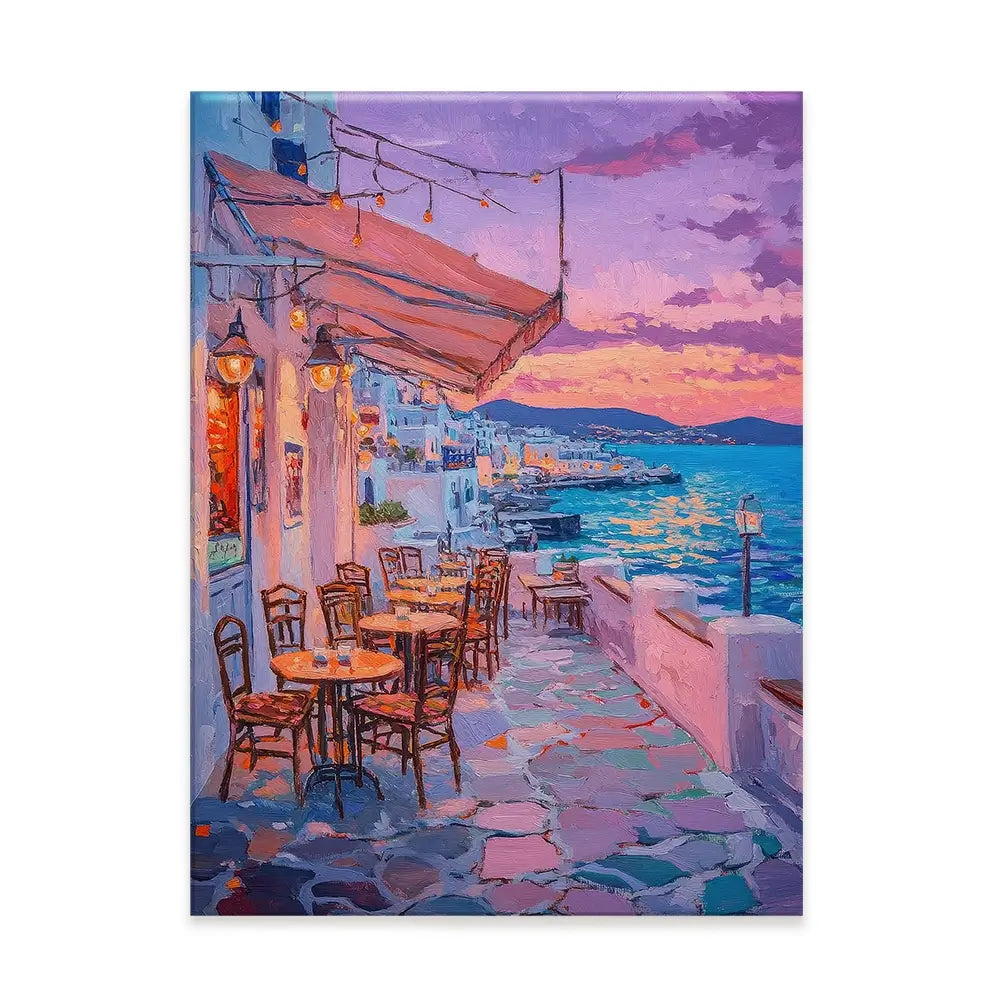 Greek Island Cafe Canvas Print Greek Island Cafe Canvas Print wall art product Tanya Ocean