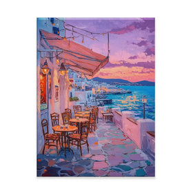 Greek Island Cafe Canvas Print Greek Island Cafe Canvas Print wall art product Tanya Ocean