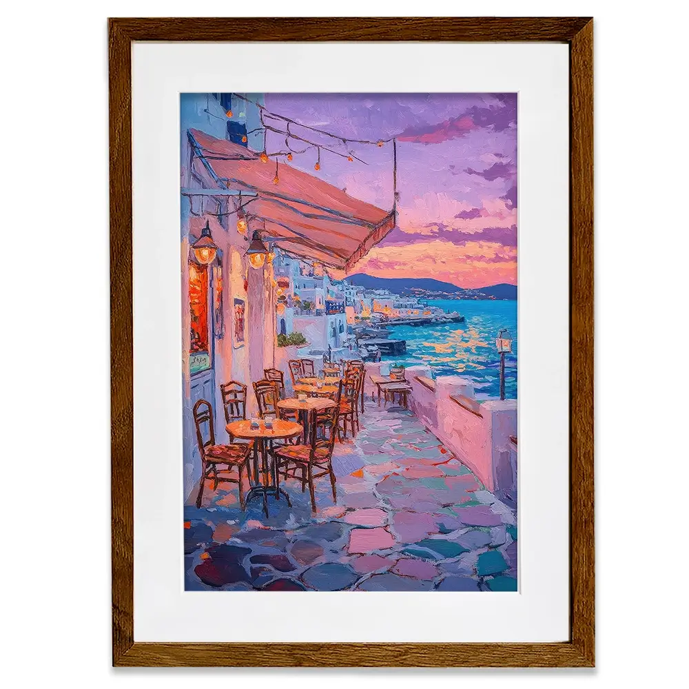 Greek Island Cafe Framed Art Print Greek Island Cafe Framed Art Print wall art product Tanya Ocean
