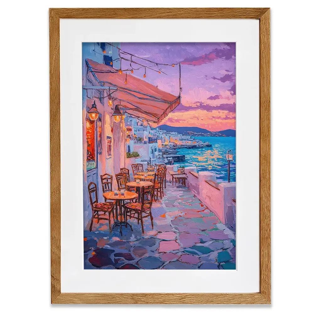 Greek Island Cafe Framed Art Print Greek Island Cafe Framed Art Print wall art product Tanya Ocean