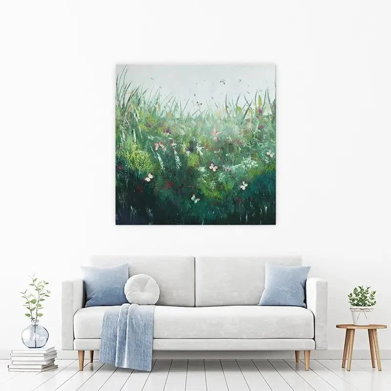 Green Butterflies Canvas Print Green Butterflies Canvas Print wall art product Laure Bury